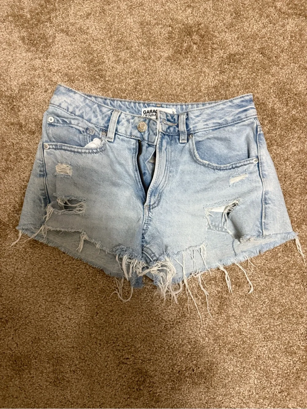GARAGE Denim Light Blue Denim Shorts
